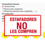 Reclamo a Chesterfield Interiores