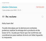 Reclamo a Chesterfield Interiores