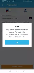 Algo está mal con mi cuenta usuario