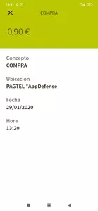 Cargo en tarjeta