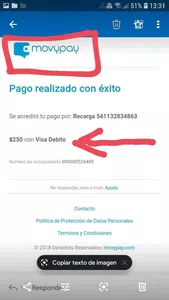 Fallo en acreditación de carga