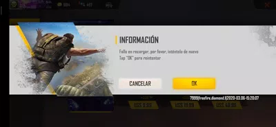 Fallo al recargar diamantes mediante cualquier opcion