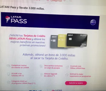 Bbva falsa promoción millas latam pass