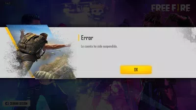 Suspensión de cuenta de fre fire