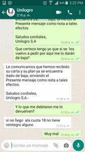 Ya di la baja y no quiero que me debiten dinero