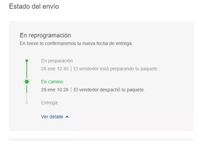 Envio en reprogramación 1 semana