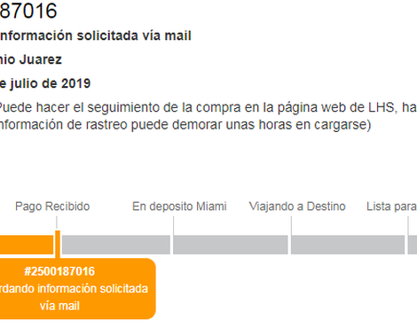 Aguardando información solicitada vía mail que es