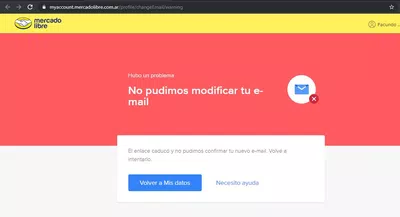 No puedo cambiar mi email
