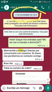 No me llegan las entradas