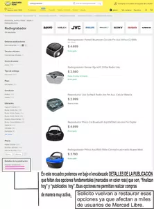 Quitaron en las publicaciones las opciones "finalizadas hoy" y "publicadas hoy"