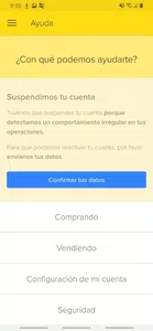 Suspención de la cuenta sin solución