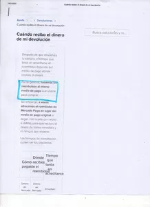Devolución de mi dinero en efectivo por efecty