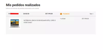 Compra en estado "pendiente"
