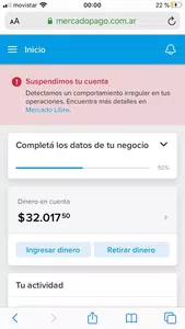 Suspensión de cuenta