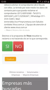 Reclamo libre de deuda