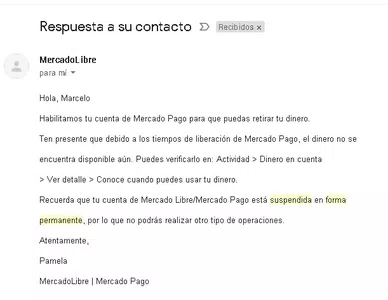 Suspencion de mi cuenta sin ninguna razon explicada