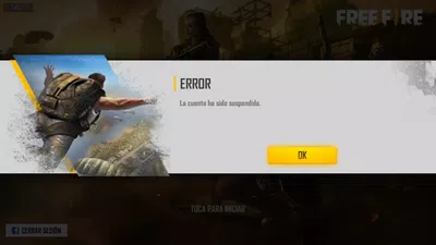 Suspensión de cuenta de free fire