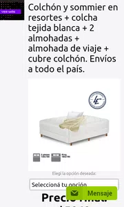 Necesito el envio del combo de sommier que compre ya que lo estoy pagando