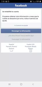 Cuenta de facebook inhabilitada y perdida de la cuenta de free fire vinculada