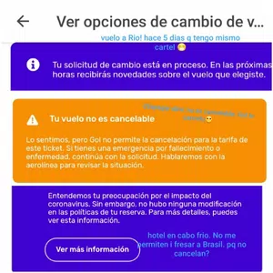 Devoluciones viaje a rio