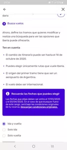 Cambio de fechas
