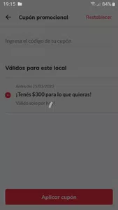 Cupon no puede ser utilizado