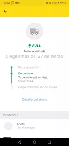Envío reprogramado