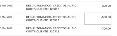 Debitos a mi caja de ahorro cuando ya cancele en su totalidad el prestamo