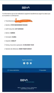 Hice transferencia y no me dan los creditos