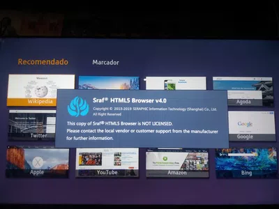 Htlm5 browser is not licensed