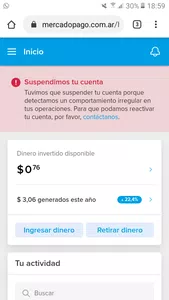 Suspendieron permanentemente mi cuenta