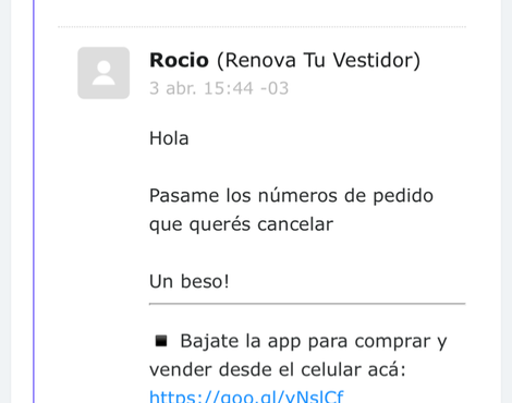 Quiero que rtv me devuelva mi dinero y cancele la venta sin dilación.!