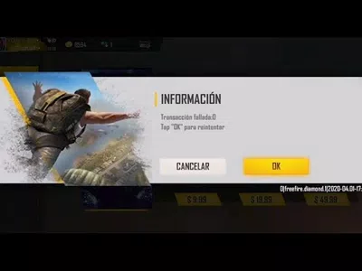 No puedo comprar diamantes en free fire (transacción fallada)