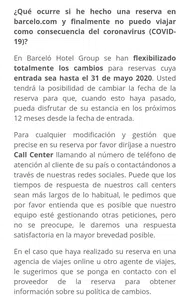 Cambio de fechas reservación hotel