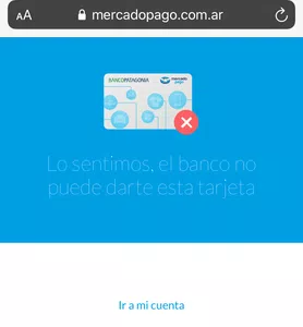 Tarjeta mercado pago-patagonia. calificación