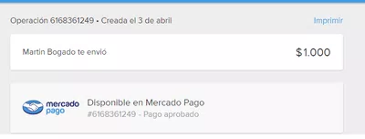 Problema con el envio de dinero no se acredito en mi cuenta operacion : 61683612