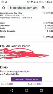 No enviaron mi pedido desde hace un mes