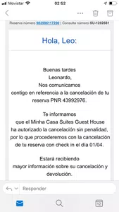 Me cancelaron la reserva pero no me hicieron la devolucion del dinero