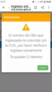Segun anses cbu no coincide con cuil
