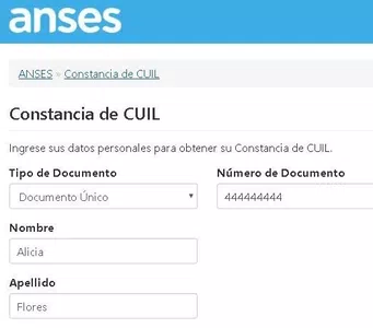 No tengo mi cuil