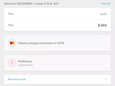Pedidosya me cobro y nunca se proceso el pedido