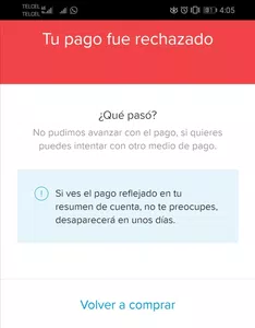 Pago rechazado