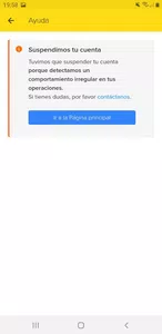 Me suspendieron la cuenta
