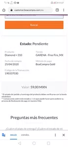 No me han depositado nada de mis diamantes que compre