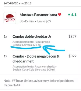 Pedidos ya y mostaza no cumplen