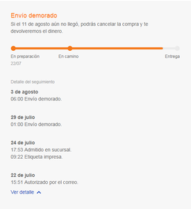 Envío demorado. quiero entrega ya!!