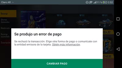 Falta de diamantes y compra de preorden de pase de garena free fire