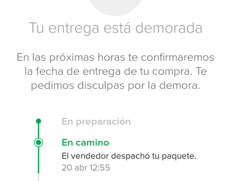 No recibí el producto en tiempo estipulado
