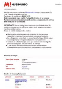 Entrega inmediata del freezer