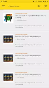 Publicaciones inactivas